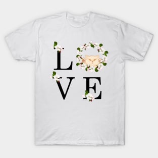 Cute apple blossom cat. Love T-Shirt